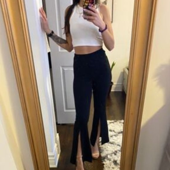 Slit hem flared bootcut dress pants - Picture 8 of 12